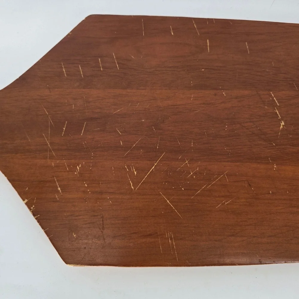 Vintage Wood Charcuterie Board, Large Curved‎ Cheese Platter Serving Paddle